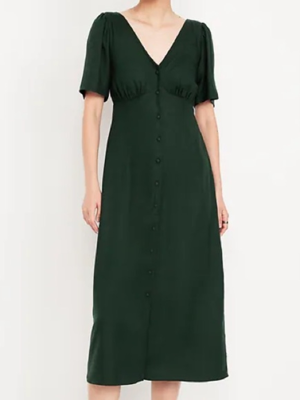 NWOT Button-Down Crepe Midi Dress